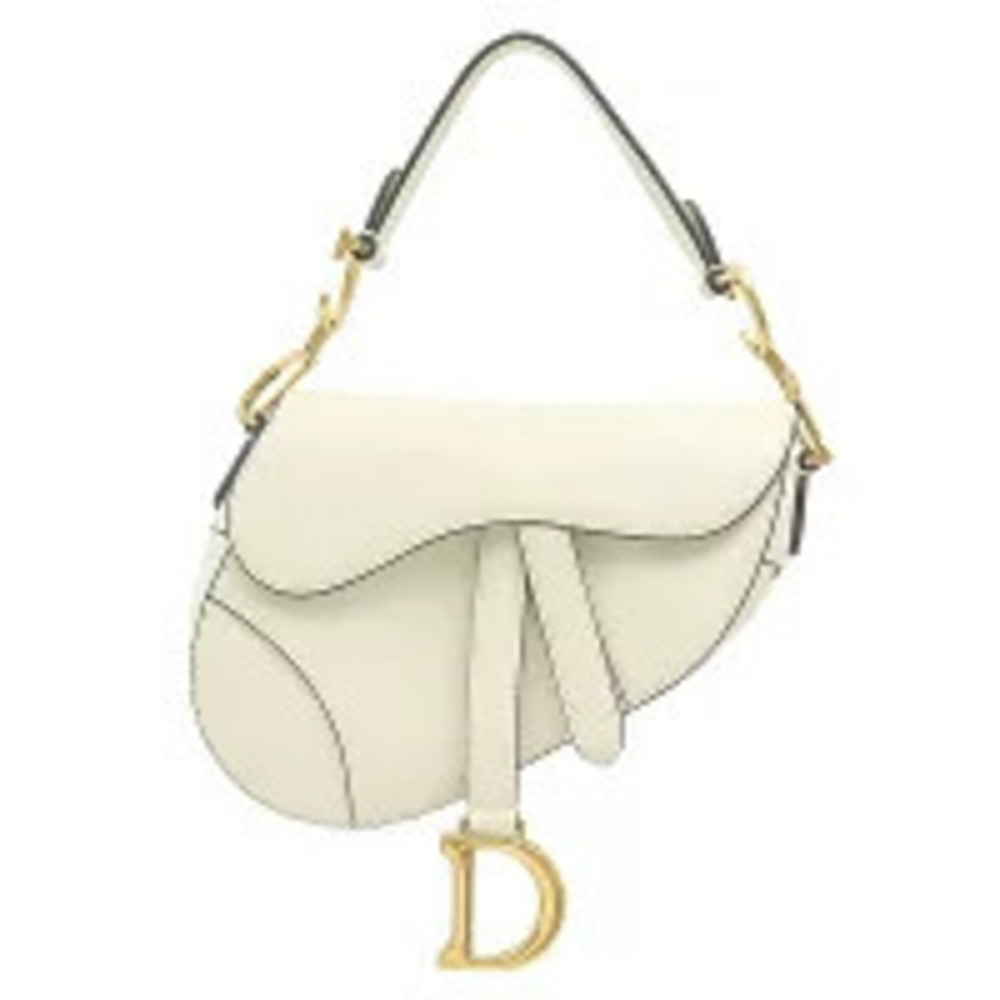 Christian Dior Handbag Saddle Bag Leather White
